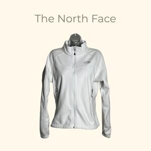The North Face Women’s Medium Windwall Fleece Jacket White and Gray
